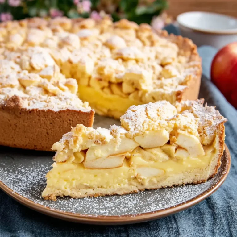 Apfelkuchen mit Pudding