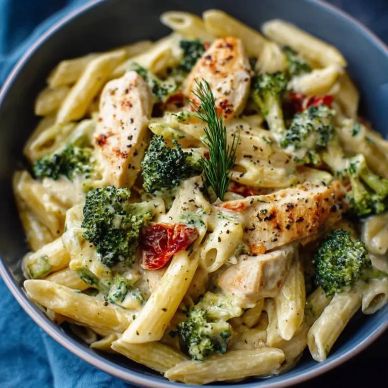 Cremige Hähnchen Brokkoli Pasta