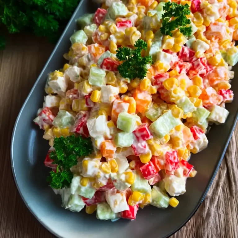 Käsesalat mit Paprika und Mais