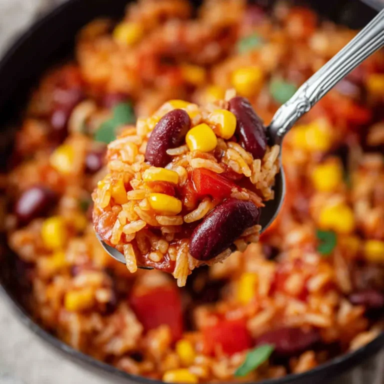One Pot Reis mit Paprika, Bohnen und Mais