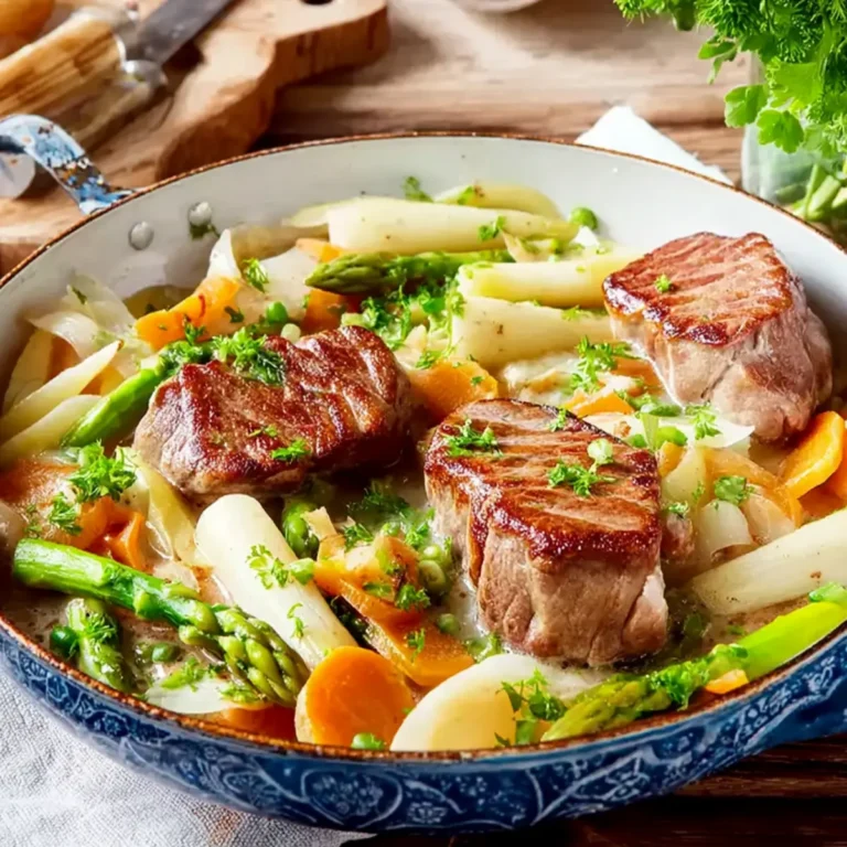 Schweinemedaillons mit Spargelgemüse