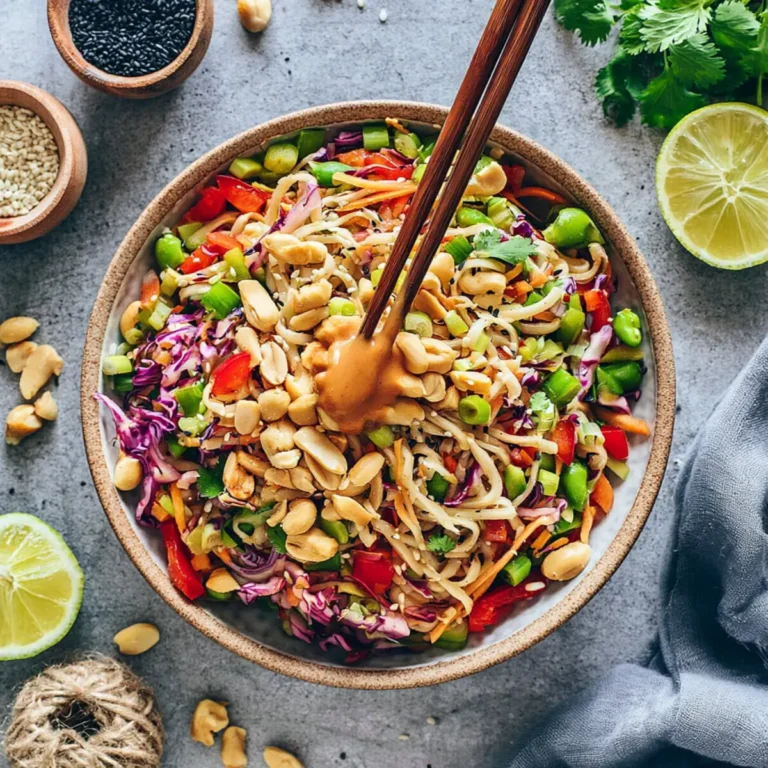 Asiatischer Nudelsalat mit Erdnusssauce