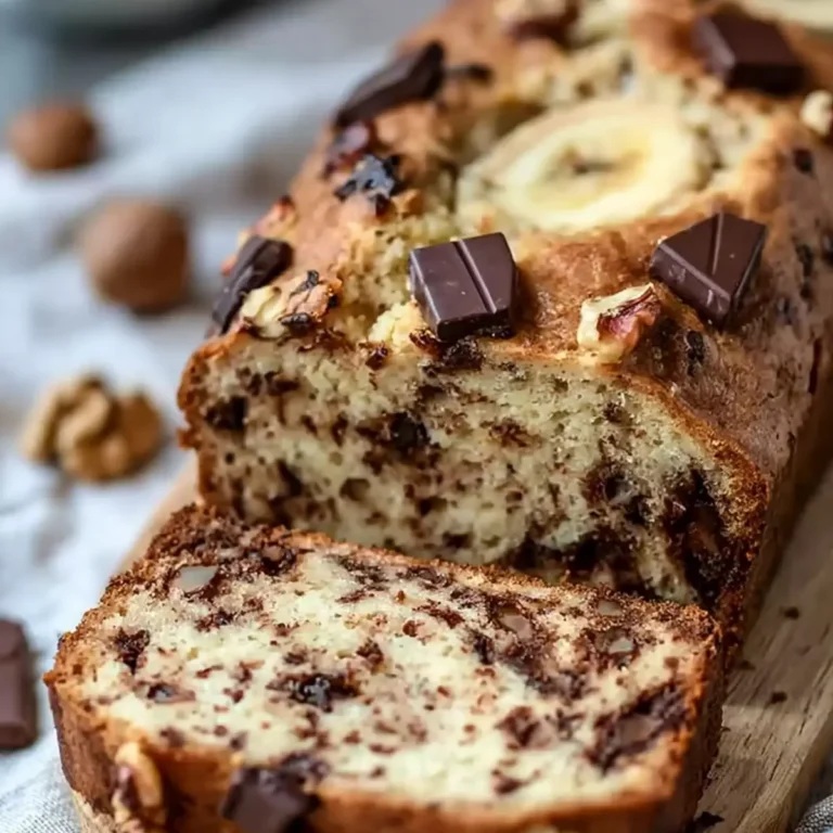 Bananenbrot mit Schokolade und Nüssen