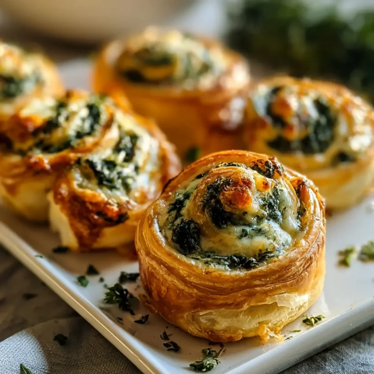 Blätterteig Schnecken mit Spinat & Käse