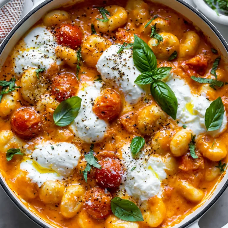 Cremige Tomaten Gnocchi mit Burrata