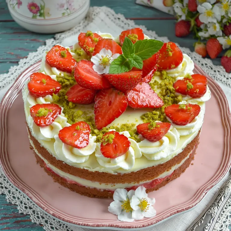 Erdbeerkuchen mit Pudding Creme und Biskuitboden
