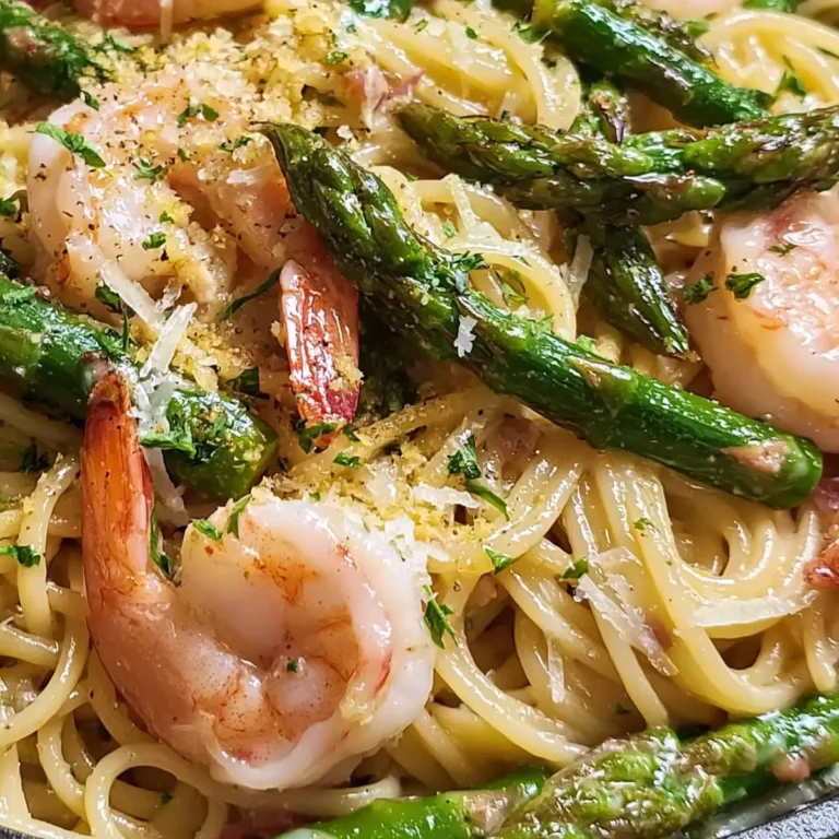 Garnele Spargel Carbonara