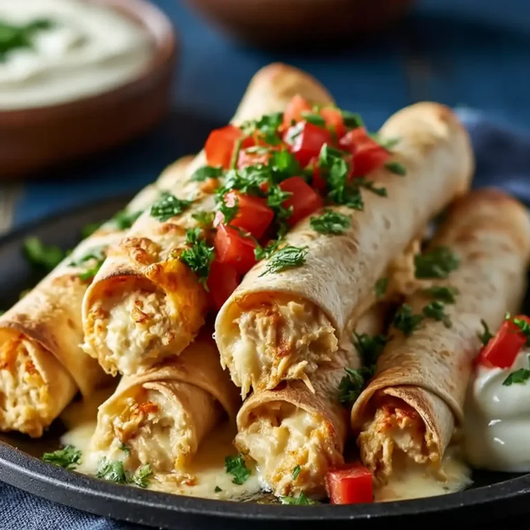 Gebackene Hähnchen Taquitos mit Frischkäse