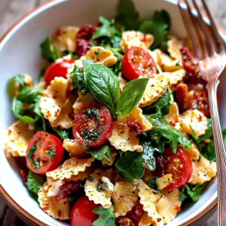 Italienischer Nudelsalat mit Tomaten, Rucola und Mozzarella