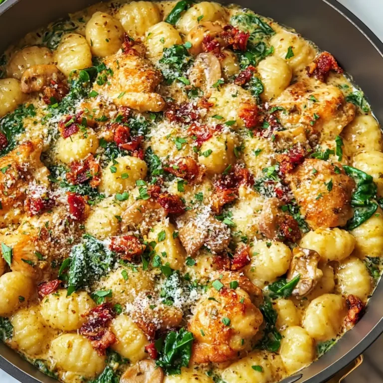Knoblauch Hähnchen Gnocchi aus der Pfanne