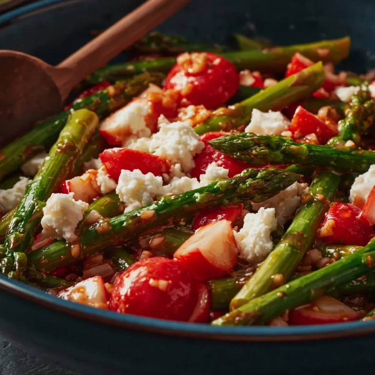 Salat mit gegrilltem grünem Spargel