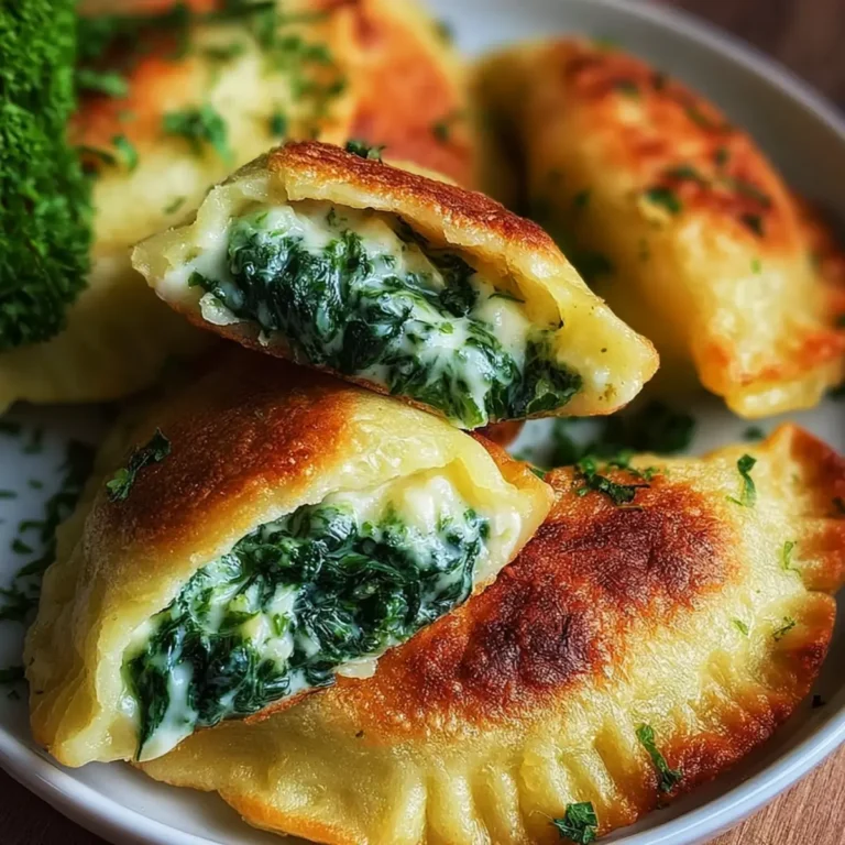Vegane Kartoffeltaschen mit Spinat Frischkäse Füllung