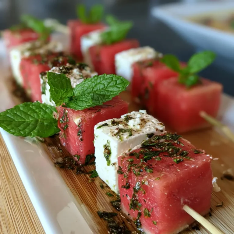 Wassermelonen Feta Minz Spieße
