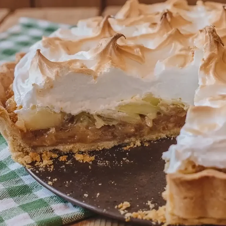 Apfel Rhabarber Kuchen mit Baiserhaube
