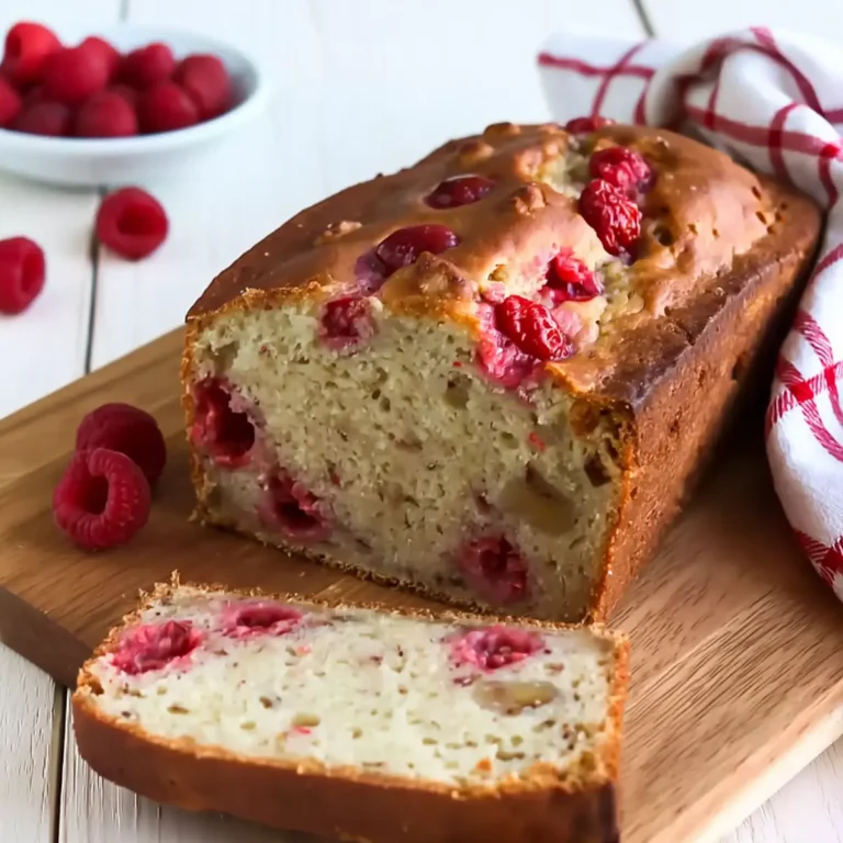 Bananenbrot mit Himbeeren