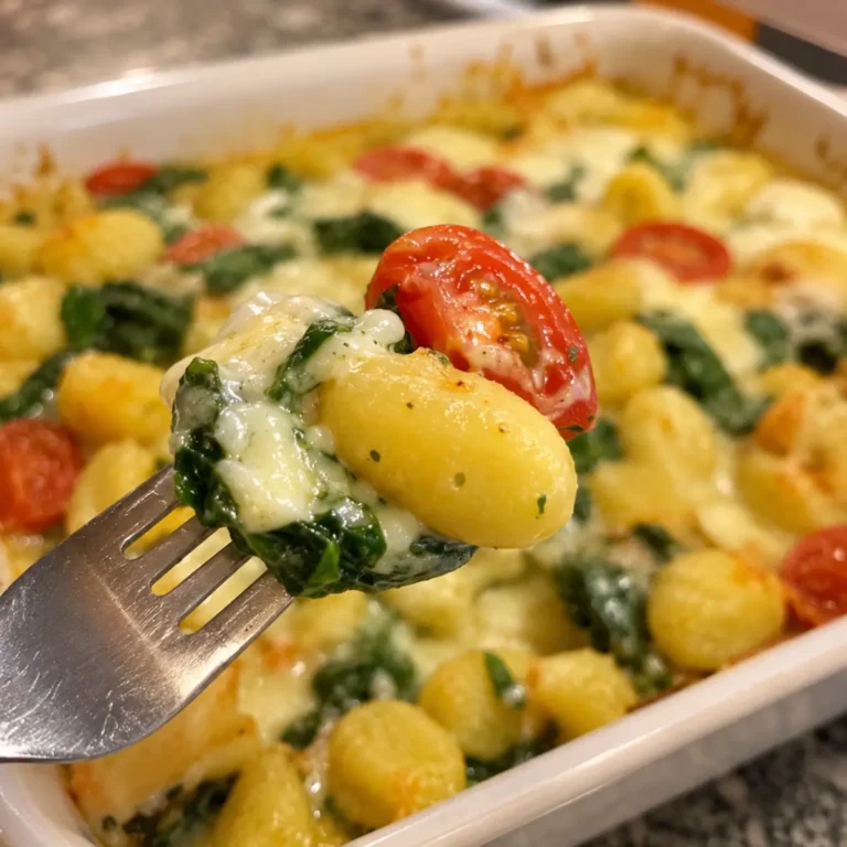Gnocchi Auflauf mit Spinat, Tomate und Mozzarella