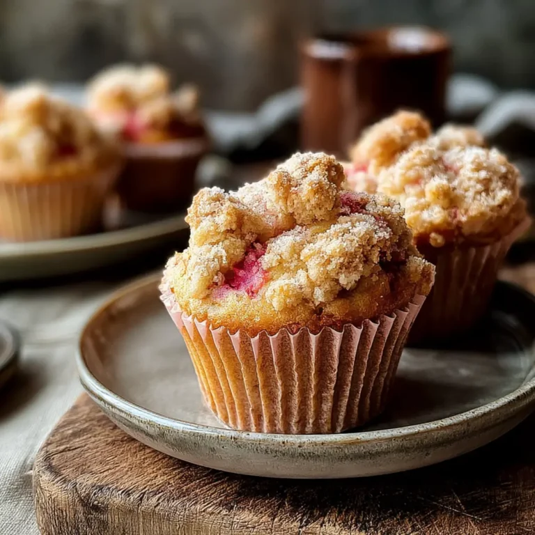 Rhabarber Muffins mit Streuseltopping