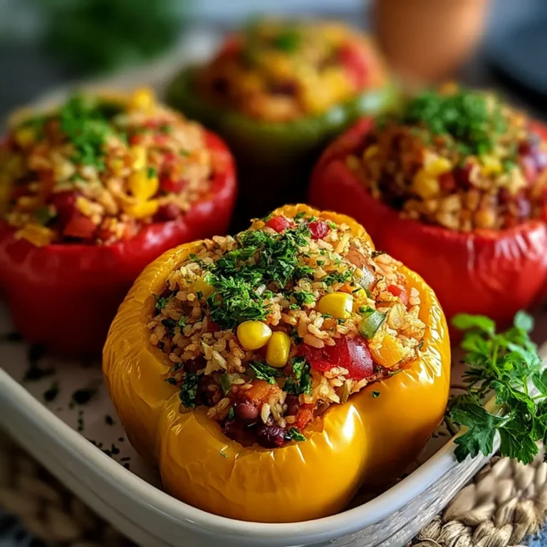 Vegetarische Gefüllte Paprika mit Reis