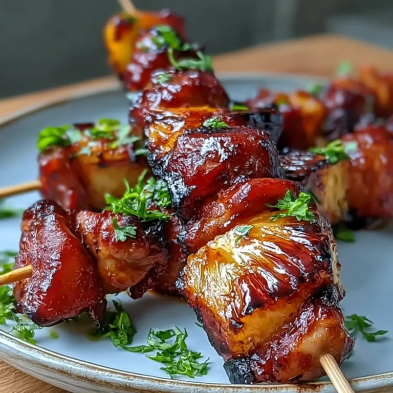 BBQ Huhn Ananas Spieße