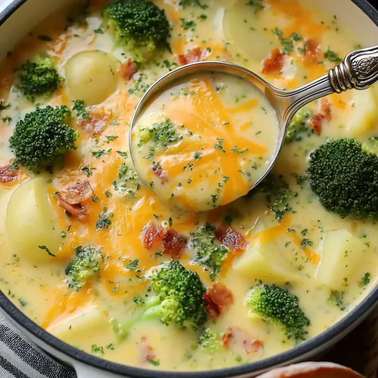 Brokkolisuppe mit Käse und Kartoffeln