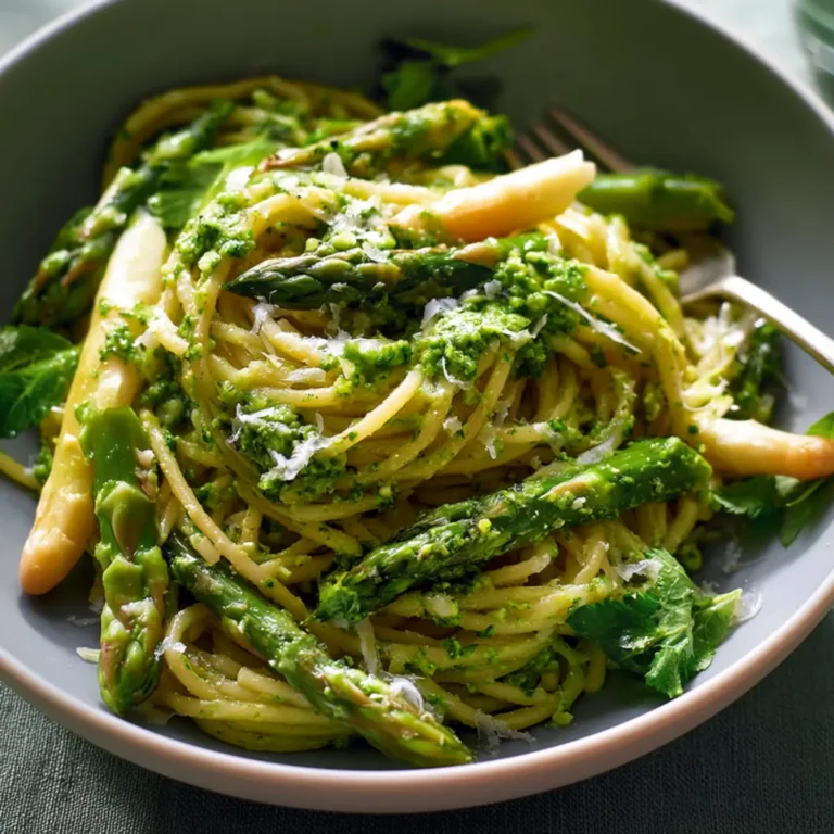 Cremige Spargel Pasta mit Pesto