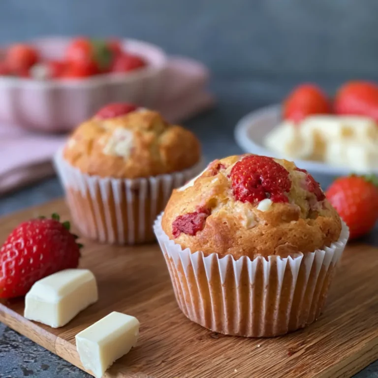 Erdbeer Muffins mit weißer Schokolade