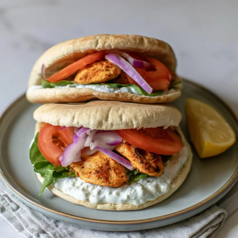 Griechische Chicken Pitas mit Tzatziki