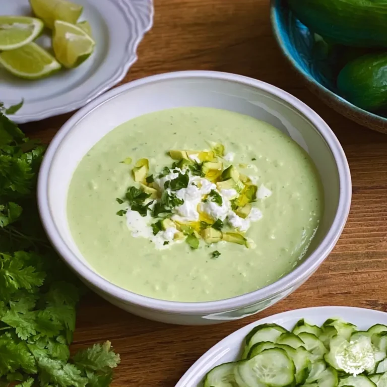 Kalte Avocado Gurken Suppe