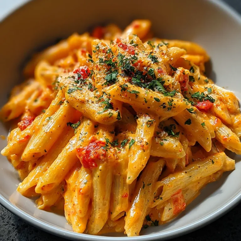 Penne in cremiger Paprikasoße